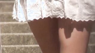 Japanese amateur babes taped upskirt by voyeur