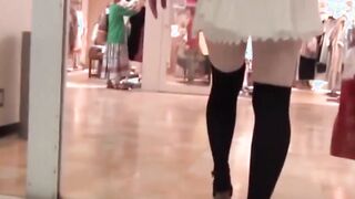 Japanese amateur babes taped upskirt by voyeur