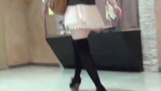 Japanese amateur babes taped upskirt by voyeur