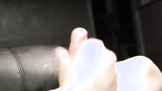 Hot blonde skinny dude gives off amazing blowjob till he moans