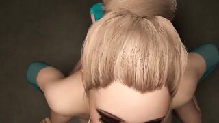 POV Busty Blonde Babe 3D Porn Teen Blowjob Deepthroat