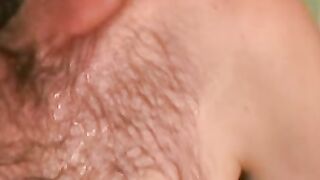 Seasoned worker tugs his dick in the shower and cums solo