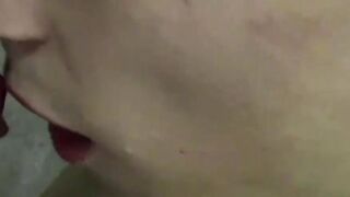 Naughty twink covered in cum after hot shower deepthorat