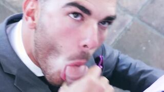 Executive hunk Sir Peter barebacks fresh stud Pol Prince