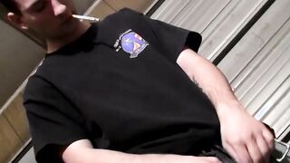Straight thug slowly strips down and starts masturbating