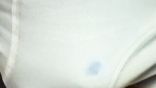 Jock takes a shower and masturbates over his undies solo