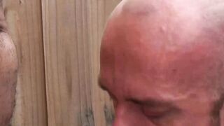Bald hunk Matt Stevens gets fucked raw in interracial bang