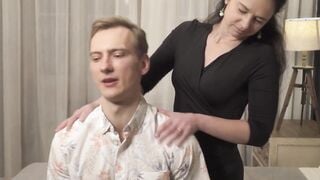 Anette Harper joins pussy licking MILF drilling threesome