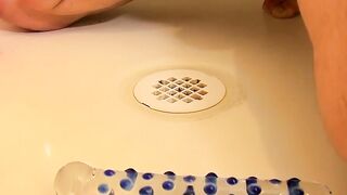 Horny and cute Ryan Sharp wanking his fat cock in the shower