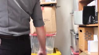 Cute little twink stripped and fucked by hunky guard