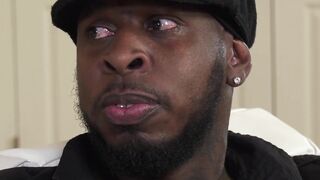 Drunk black stepdad drills his white stepdaughter on sofa