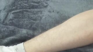 After sucking toes he pushes him down and punishes his hole