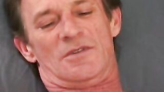 Old guy gives us solo show with masturbation cumshot