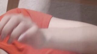 Busty Japanese amateur teases her big tits and wet snatch