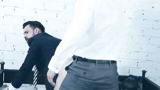 Suit stud Javi Gray hard pounded by John Brachalli big cock