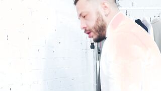 Suit stud Javi Gray hard pounded by John Brachalli big cock