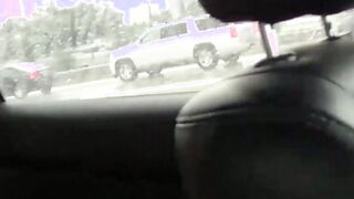 Amateur young gay jerking off his wood hard dick in the car