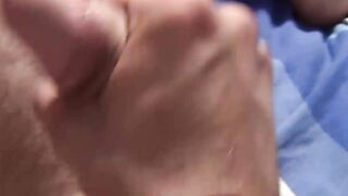Stunning tattooed gay amateur beating off his enormous cock