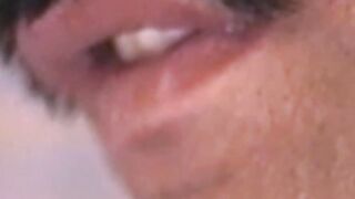 Handsome classic gay wanking off hairy cock and spraying cum