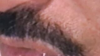 Handsome classic gay wanking off hairy cock and spraying cum