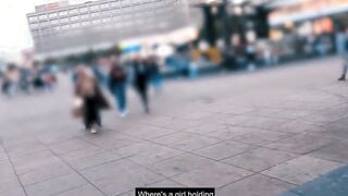 German chubby Fat cunt with mouth picked up at real Street casting