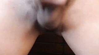 Small tits trans cums in hand on webcam show