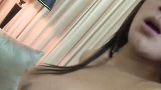 Big titty stunner tranny rides throbbing love scepter hard