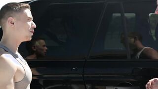 Max and Dante fucks their gym buddy Benjamin in the ass