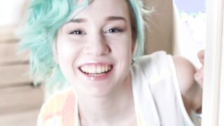 Emo teen takes cock inside of her butt missionary position