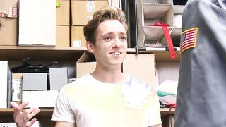 Hot jock busted stealing and fucked by security officers