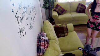 Skinny babe Valentina Bianco sucks and rides hard nerdy cock