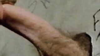 Classic gay stud shows his deepthroating skills in toilet