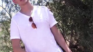 Naughty jock solo jerking off and massage his testicles