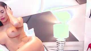 Beautiful busty Latina MILF stripping off on webcam