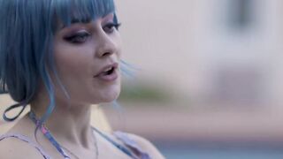 Almost married man fucks blue haired babe