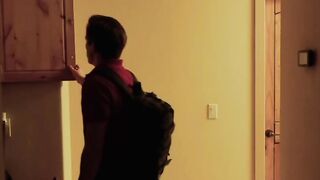 College gays anal fuck in bedroom after studying