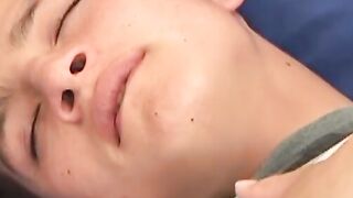 Amateur twink plays with his big cock and fingers his ass