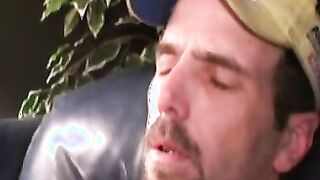 Nasty looking old guy takes his big dick and jerks off
