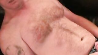 Mature amateur working on his long hard dick until he cums