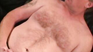 Mature amateur working on his long hard dick until he cums