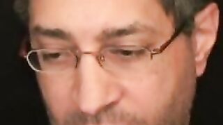 Mature amateur jerking off hairy cock and cumshot