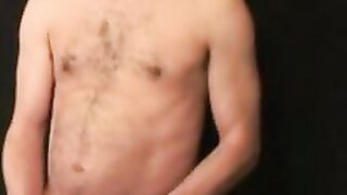 Mature amateur jerking off hairy cock and cumshot