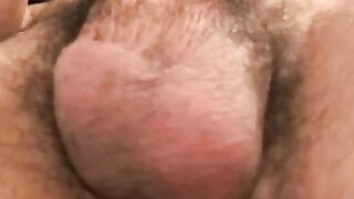 Mature amateur jerking off hairy cock and cumshot