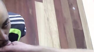 Tattooed amateur jock blows friend before riding him hard