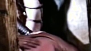 Submissive young man punished during classic handjob