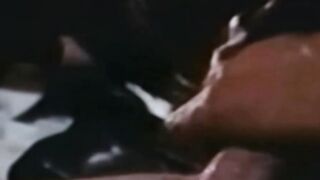 Young man takes on lots of guys in classic bareback orgy