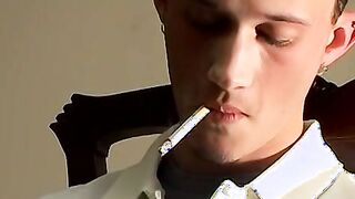 Smoke addict twinkling enjoying rimmingÂ while smoking