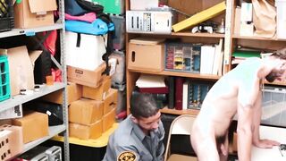 Inked thief has hairy ass barebacked by latino officer