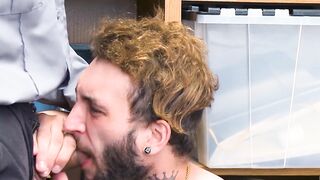 Inked thief has hairy ass barebacked by latino officer