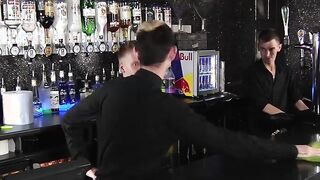 Hot and horny big dick twinks fucking behind the bar